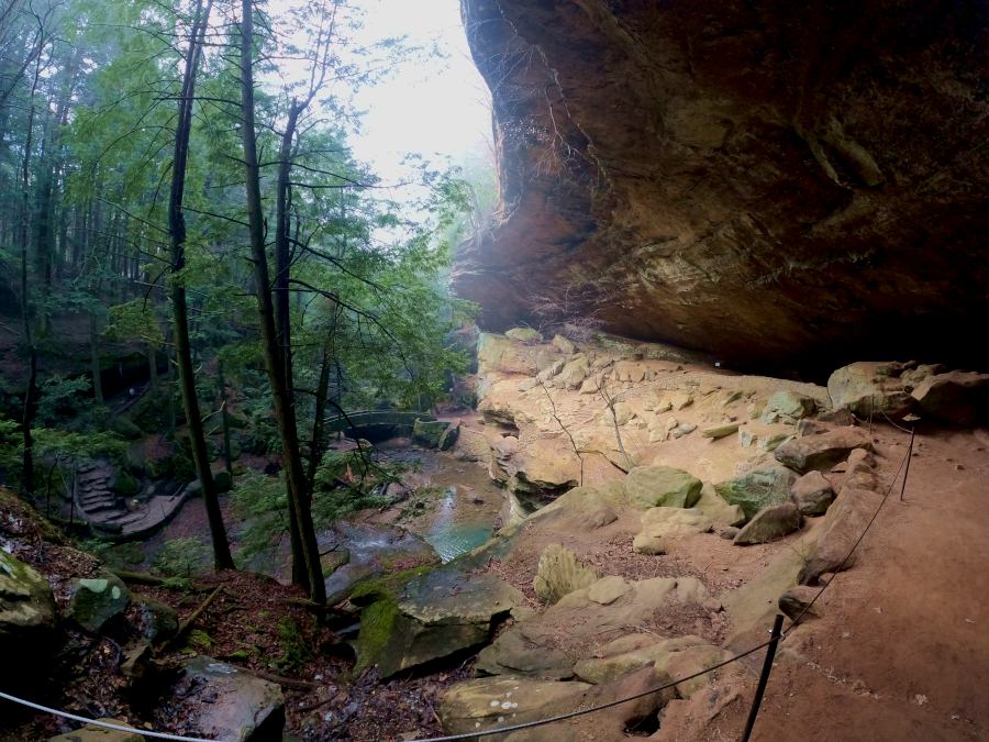 Old Man's Cave is located in the Hocking Hills Region of Ohio 